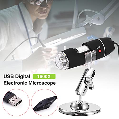 1600X USB Mikroskop, 2 In 1 Digital Kamera Microscope 8 LED Digital Vergrößerung Endoskop Mit Metallständer Max 1600X… – Bild 7