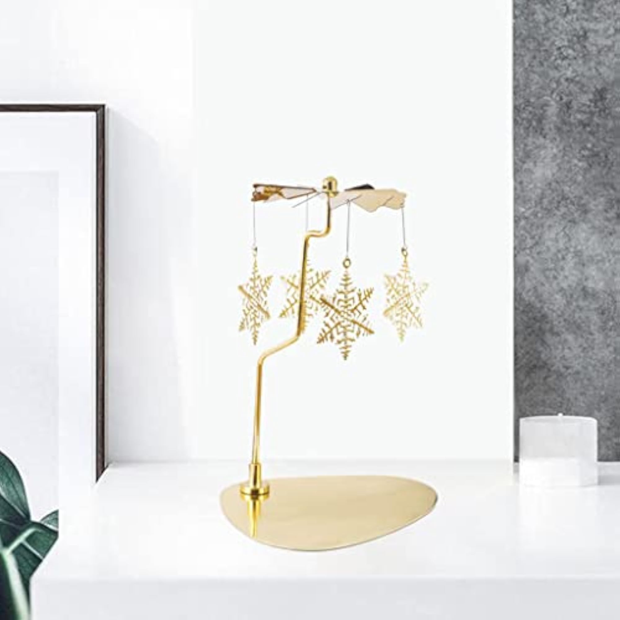 Rotating Spinner Candle Tea Light Holder Snowflakes