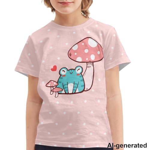 Image of Novelty 3D Graphic T Shirts for Kids Crew Neck Funny Animal Print Short Sleeve Girls Tshirts 3-16 Years