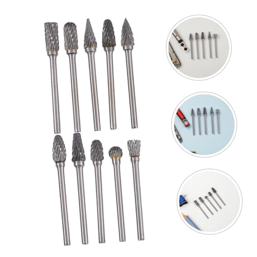 Veemoon 10Pcs Burrs rotativos carburo tungsteno alta velocidad miniatura 7