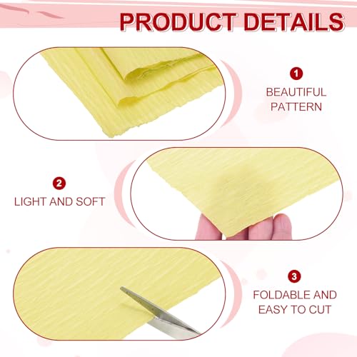 Image of MECCANIXITY Crepe Paper Roll 7.5ft Long 20 Inch Wide for Wedding Ceremony Various Large Festivals Decoration, Dark Yellow