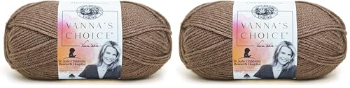 Image of (1 Skein) Lion Brand Yarn Vanna's Choice Yarn, Taupe (Pack of 2)