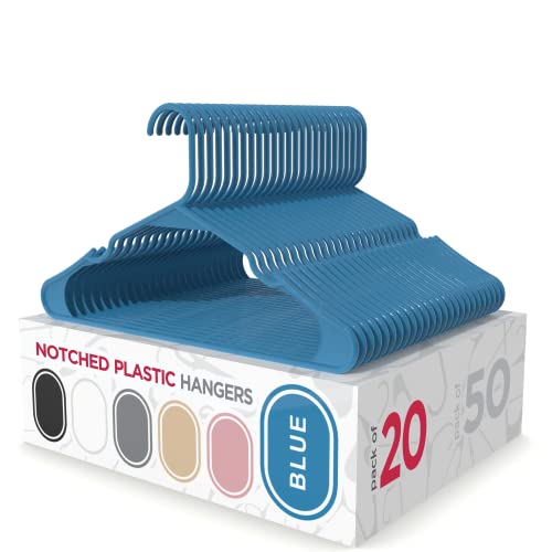 Cintres en plastique encochés et résistants, lot de 20 peu encombrants - 2