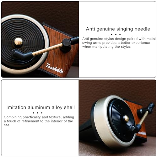 Image of kingsea Record Player Air Freshener Car Vent Clip Aromatherapy, Air Diffusers Freshener Car Retro Clip Interior Decoration