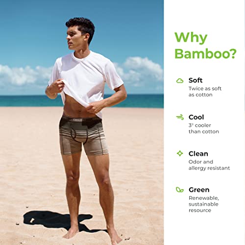 Cariloha Men's Bamboo-Viscose Boxer Briefs - Breathable Underwear for Men - Medium - Cobalt Heather3