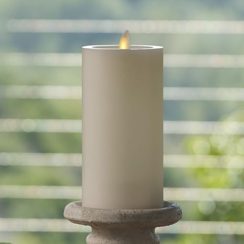 Image of Luminara - Flameless LED Battery Operated Flickering Pillar Candles - Pearl Ivory - Pack of 1-3x6.5 - Realistic Moving Flame Real Wax Indoor /Outdoor