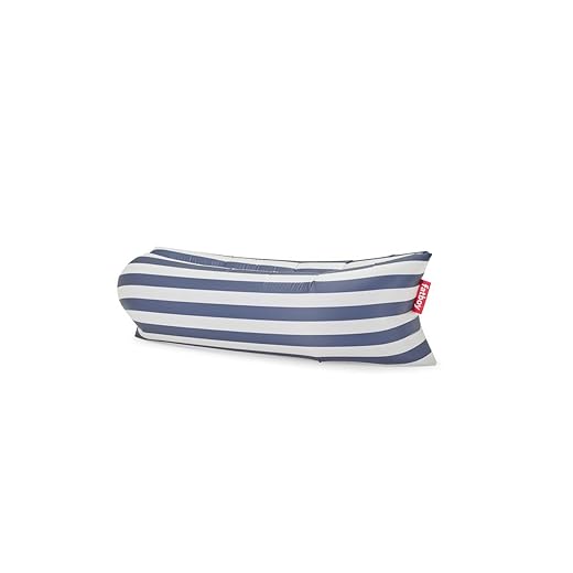 Fatboy Lamzac The Original Version 3.0 Inflatable Lounger with Carry Bag, Stripe Ocean Blue, One Size
