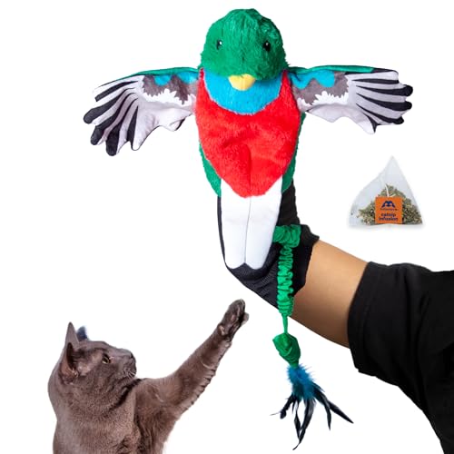 Milunova Pupr Pals Cat Wrestling Glove (Catnip Infused) Hand Puppet Toy with Tough Padding for Safe Interactive Play Protection to Stop Kitten Scratching Hands; for Boredom-Busting Exercise