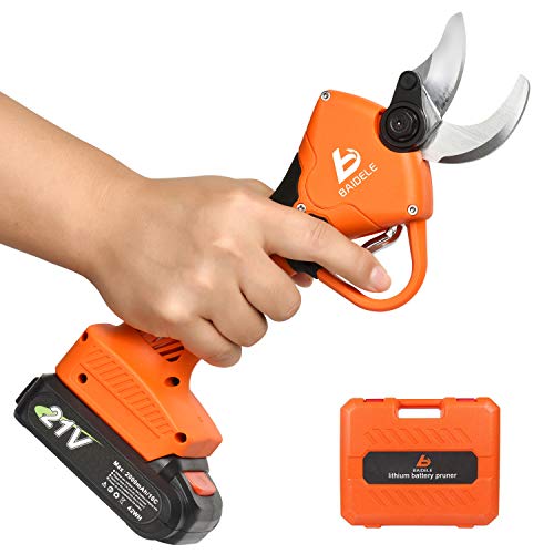 BAIDELE Professional 21V Cordless Electric Pruning Shears,30mm (1.2 Inch) Cutting Diameter with 2PCS
