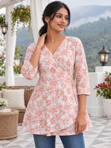 Image of feranoid Women Cotton Angrakha Kurti