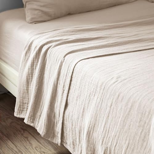 Drap Plat 270x300 cm Gaze de Coton Naturel