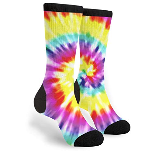 Women's Men's Fun Novelty Crazy Crew Socks Tye Dye Art Dress Socks