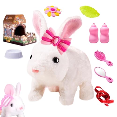 Realista Juguete De Conejo De Peluche - Animal Interactivo Saltando Eléctrico,Conejo Robot Como Mascota - Para Niños y Niñas Para Cumpleaños Año Nuevo Navidad Pascua Interior