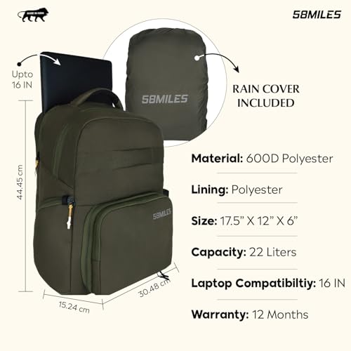 Image of Camera Bag for DSLR & Mirrorless - Professional Travel Camera Backpack - Includes Anti-Theft Zipper, Laptop Compartment, Rain Cover, Shockproof Custom Dividers, Drone, Tripod Holder - Olive
