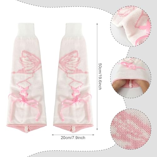Image of XEPST Leg Warmers Kawaii Socks Flared Leg Warmers for Girls Butterfly Harajuku Japanese Boot Socks