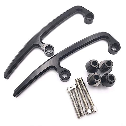 Poignées passager moto de qualité supérieure en alu CNC pour Kawasaki Z 650 noir
