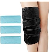 Knee Ice Pack Wrap for Knee Pain Relief by GINEKOO, Reusable Gel Ice Pack Around Entire Knee with...