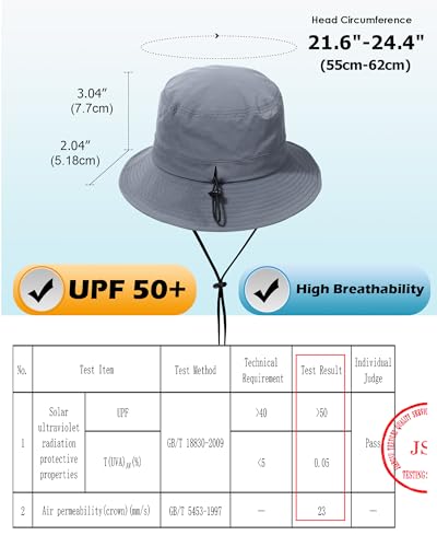 Image of Water-Resistant Bucket Hat for Women Men Rain Hat UPF 50+ Boonie Sun Hat Foldable Summer Floppy Fishing Safari Hats