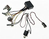 Volume B50K; Pickup MN250K Bass: +/- 10dB 30Hz B50K; Treble: +/- 10dB at 6KHz B50K P1 should be wired with neck pickup positive; P2 should be wired with bridge pickup positive; GND should be wired with two pickups negative