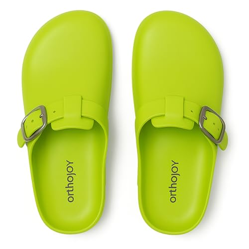 Image of ORTHO JOY Orthopedic Arch Support Clogs for Women - Comfort Slip-On Toe Post Slides with Adjustable Strap & Cushion Sole