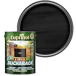 SAVING HUB Ducksback Fence Paint 5L - Garden Fence&Shed Paints - Non Drip Formula, for Rough Sawn Wood - Water Repellent Frost Protection, Sheds Fences Paint - Wooden Fences Paints (Black)