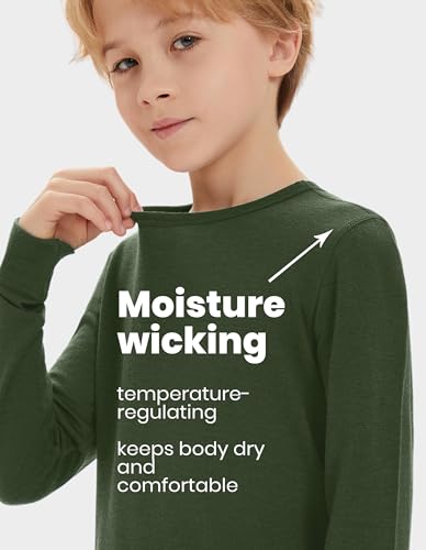 Iguana Unisex Kids 100% Merino Wool Base Layer Set Thermal Underwear Sets for Girls and Boys3