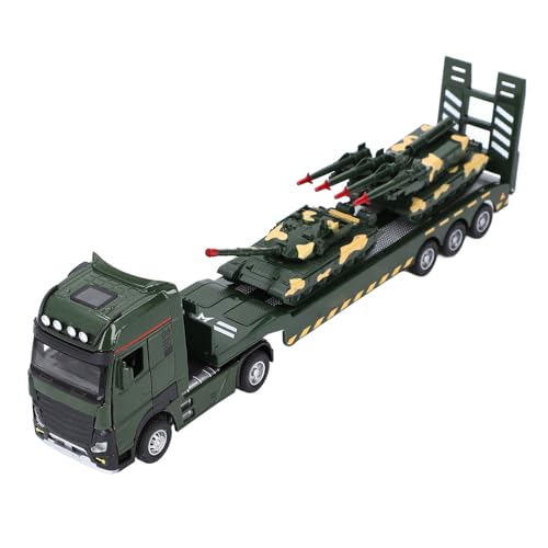 Image of Military Vehicle Model Toy 1:32 Scale Alloy Transport Truck with Lights and Sound for Boys Kids Birthday