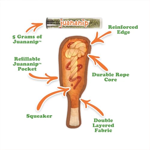 Image of Doggijuana Corn Dog & Juananip Bundle | Squeaky Refillable Plush Toy | Refillable squeaky plush dog toy + organic calming catnip; eases anxiety, stress & storms; drug-free, hand-harvested