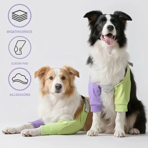 Image of Dog Elbow Pads Knee Protector Wraps Elbow Callus Treatment Sleeve for Wounds Front Legs Stop Licking Medium Large Dogs 2XL, Purple