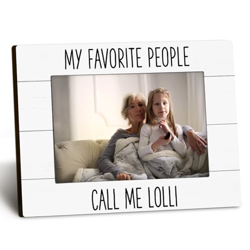DUXMNAMG My Favorite People Call Me Lolli 4x6 Picture Frame, Lolli Gifts for Grandma Photo Frame, Gifts for Lollis Mothers Day from Grandkids, LolliGift Picture Photo Frames for Desk Decor