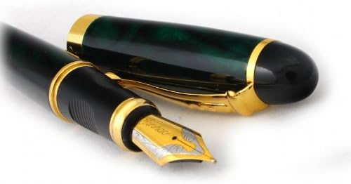 Green / Black Nib 18 K Gold-Plated Fountain Pen F202, Green,Black - Image 4