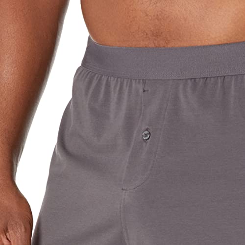 Amazon Essentials Men's Cotton Jersey Boxer Short (Available In Big & Tall), Pack Of 5, Grey Heather/Charcoal Mix, Large #TOP3