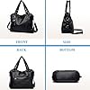 SCOFY FASHION Sac fourre-tout en cuir synthétique souple pour femme - Sac à main minimaliste pour les loisirs (Noir) #1