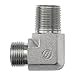 Brennan Industries FS2501-10-12-FG Forged Steel 90 Degree Elbow O-Ring Face Seal Fitting, 1"-14 NPT x 3/4"-14 NPT Thread, 5/8" Male Face Seal x 5/8" Male NPTF