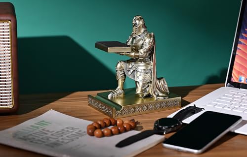 HDMbigmi King's Guard Watch Display Stand Eyeglass Jewelry Bracelet Necklace Holder Trays Towers Resin Pen Holder Warrior Knight Mobile Phone Stand for Office & Home (Bronze) by HDMbigmi - Used condition - Image 6