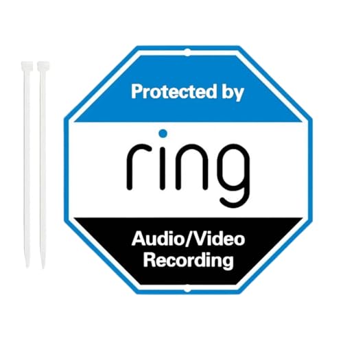 Video Surveillance Yard Sign 10"x10" Compatible with Ring Doorbell System – Security Warning Sign, Heavy Duty Aluminum, Weatherproof, Fade-Resistant for Home, Lawn, Fence & Property Protection