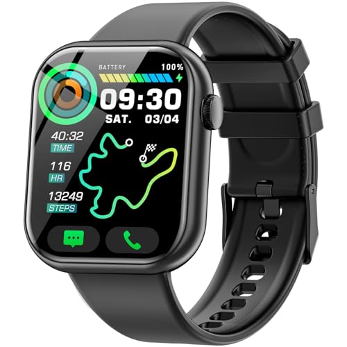 Hwagol Montre Connectée Homme Femme 1.85" Smartwatch avec Podometre, Moniteur Sommeil avec 140+ Sportifs, Montre Intelligente Bracelet Connecté pour Android iOS