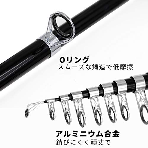 サンライク（SANLIKE）投げ竿 コンパクトロッド 釣り竿 海釣り ガラス繊維 サビキ 竿 超軽量 伸縮可能 初心者向け 海釣り 堤防釣り 振り出し竿 子供用 1.8M 2.1M 2.4M 2.7M 3.0M 6枚目