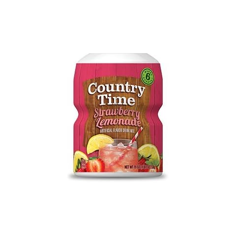 Country Time, Powdered Drink Mix, Strawberry Lemonade, 18oz Tub (Pack of 3) Cover