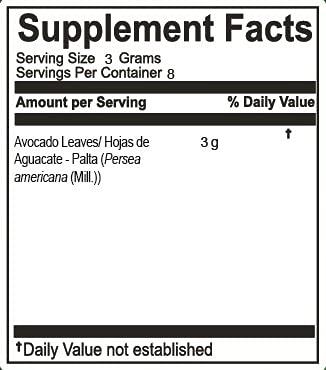 Miniatura 2 de Hanan Peruvian Secrets Hojas de Aguacate  Hojas de aguacate 100% naturales  0.85 oz  24g  Alta concentración de antioxidante