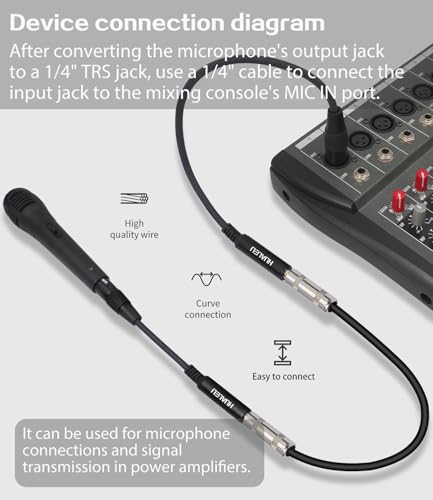 Pack 2 cables XLR a 1/4 con transmision balanceada sin interferencias de 30 cm 5