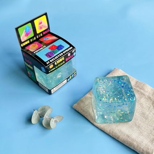 Nee doh Nice Cube Squishy Stress Cube for Adults,Squishy Slow Rising Fidget Cube Sensory for Anxiety Stress Relief High Density Ice Squeeze Ball Cubes image 11