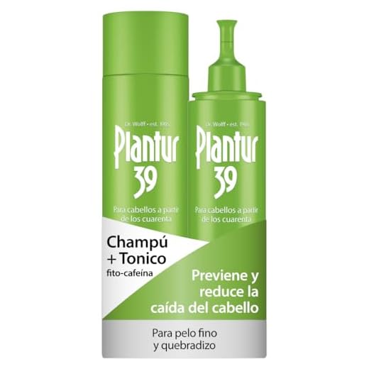 Plantur 39 Pack de Shampoo Cafeína 250 ml y Tonico 200 ml | Evita y Reduce la Caida Cabello Mujer | Para Cabello Fino y Quebradizo | Tratamiento Anticaida Cabello Mujer