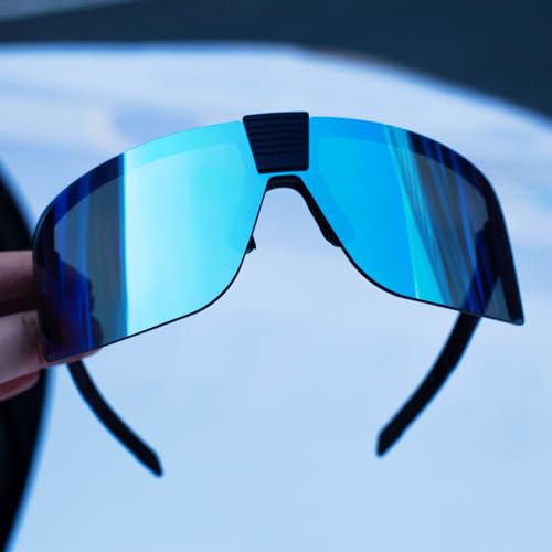 WISTON XL Z87 Sunglasses for Big Heads Men Women,Sports Sunglasses for Cycling Golf ANSI Z87 Sun Glasses UV Protection 8227 Blue3