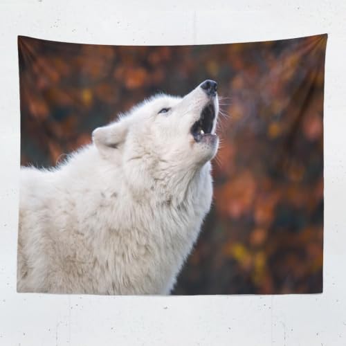 Tapiz decorativo de pared grande con impresión 3D realista de Samoyedo