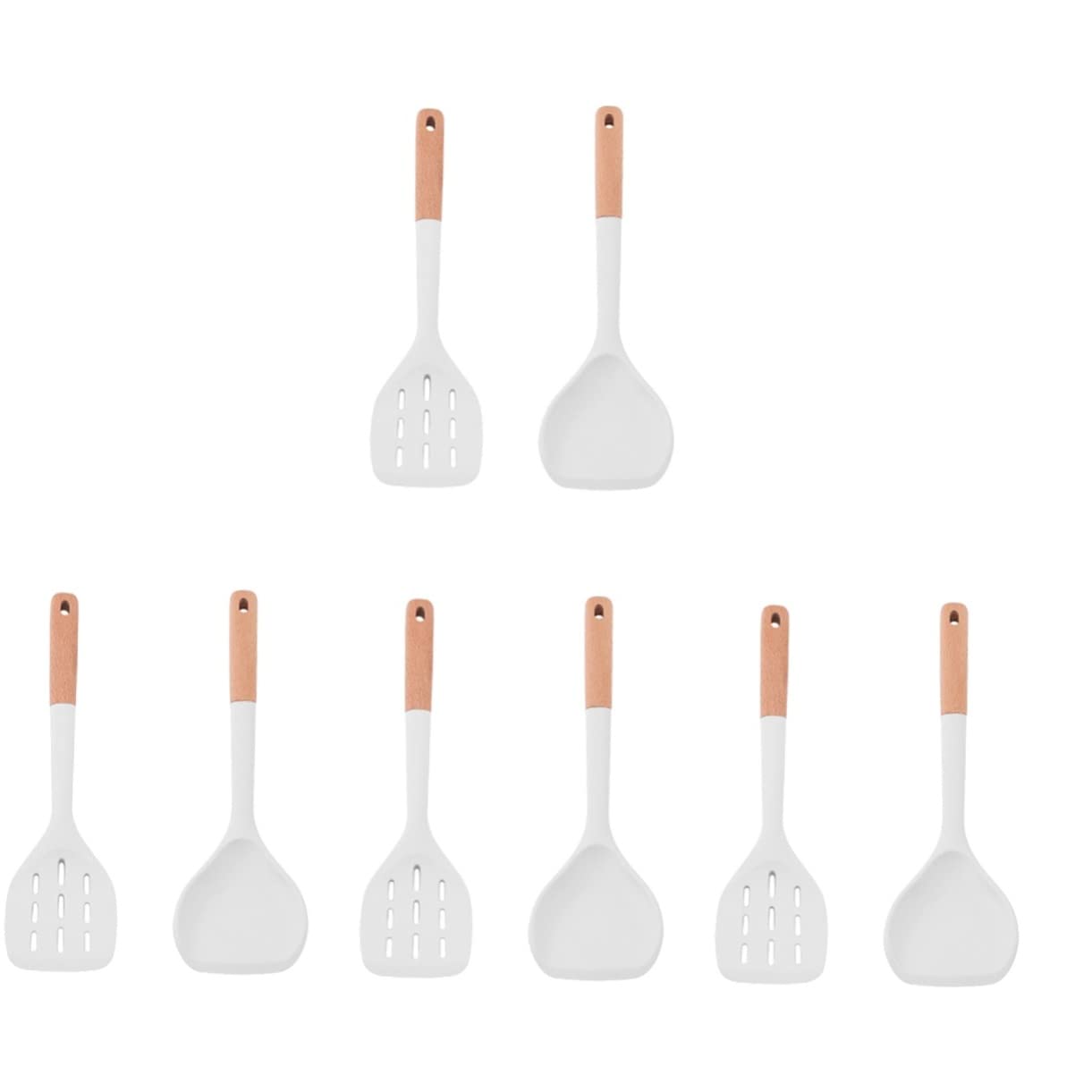 Luxshiny 4 Sets Silicone Kitchenware Wok Turner Fish Slotted Spatula Silicone Fish Turner Kitchen Gadget Wide Fish Spatula Egg Turner Silicone Spatula Cooking Utensil China Wood Flip Eggs