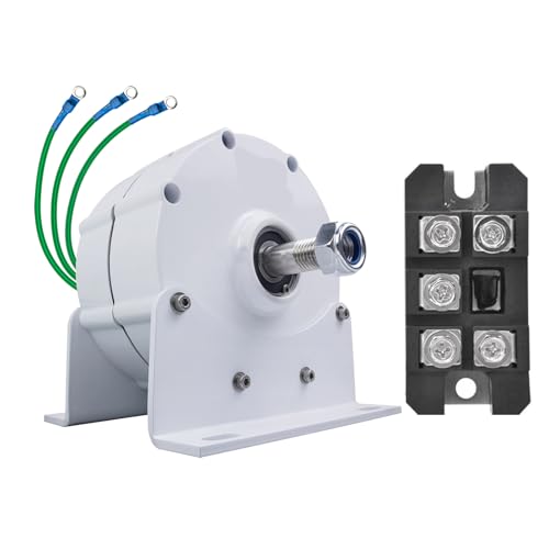 AISINILALAO 9000W Baja RPM generador de imán Permanente 12V-220V sin Engranajes 3 Fases alternador turbina eólica con rectificador Adecuado para turbinas hidroeléctricas/eólicas,220v