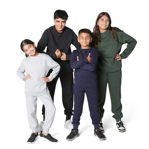 Image of EVERYDAY KIDS Girls' Cotton Fleece Sweatpants; Girls' Activewear Jogger Pants - Soft and Breathable Cotton /Poly Blend