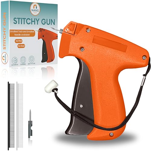 NANG Mini Stichy Gun for Clothes, Handheld Fine Quick Stitch Sewing Gun, Micro Sewing Gun for Quilting Hemming Edging, Clothing Stich Gun Micro with 2 Fine Needles,2000 Black & 2000 White Fasteners