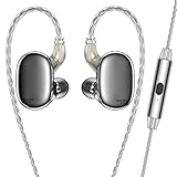 Yinyoo BLON BL-MAX couteurs intra-auriculaires  double pilotes dynamiques avec coque en alliage de zinc, cble dtachable  2 broches pour musiciens, chanteurs et tambours (pistolet, avec micro)